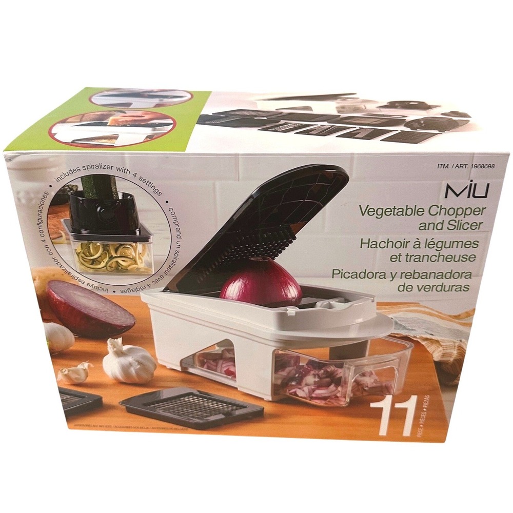 MIU White 11-Piece Vegetable Chopper Slicer Spiralizer Set OS